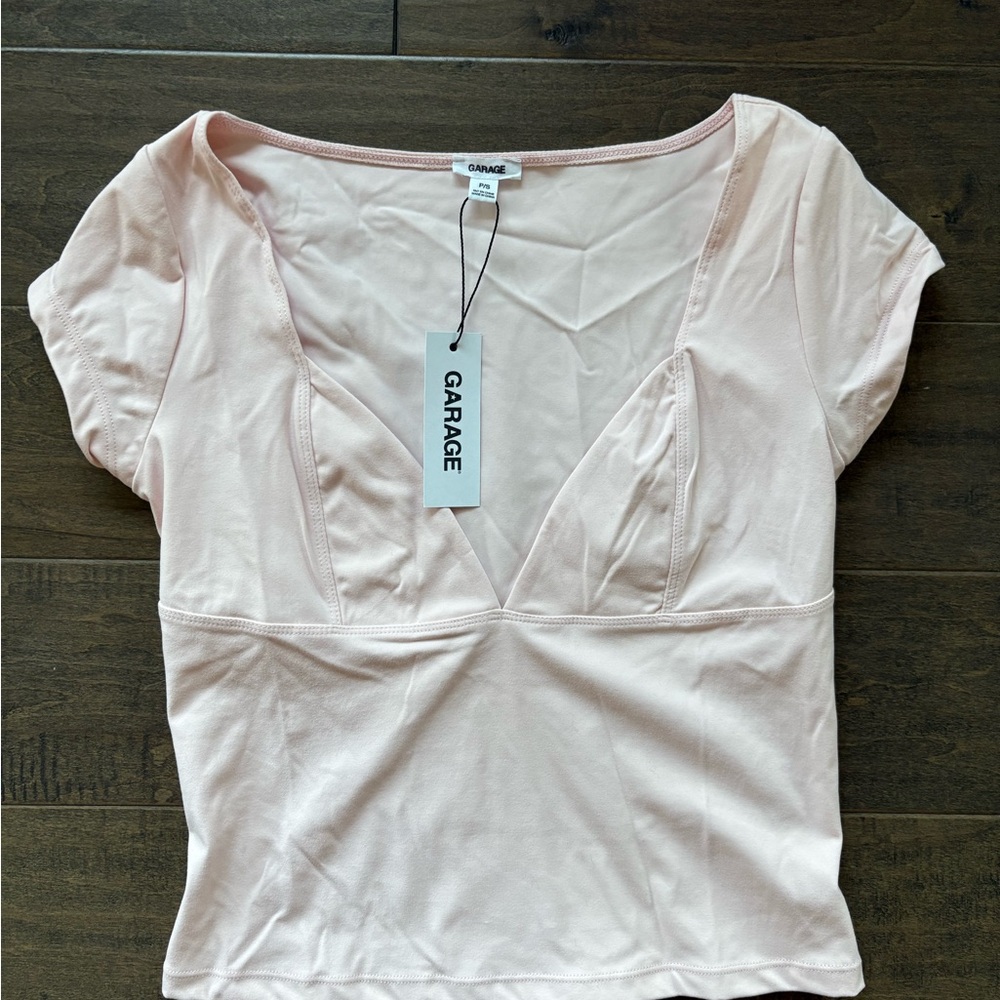 Garage Pink Fitted Bustier Blouse